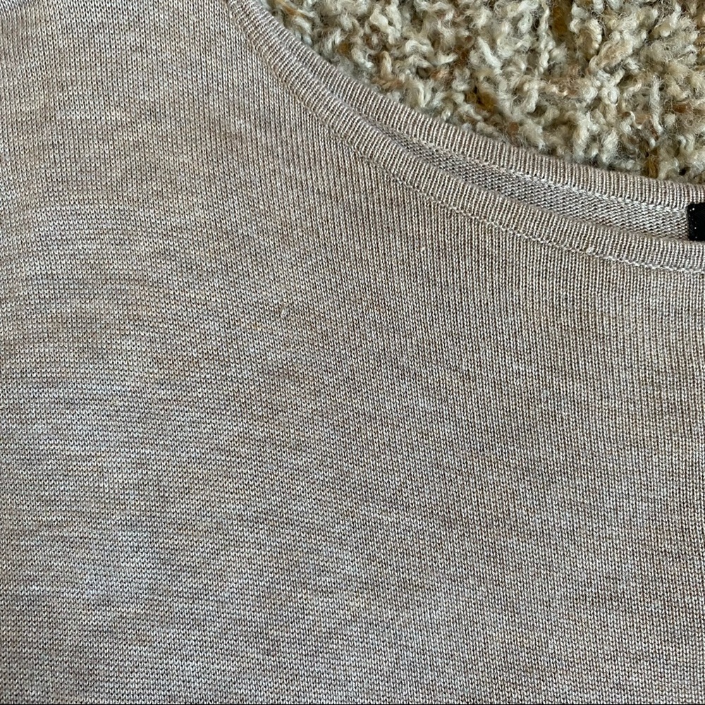 INC Dolman Sleeve Tan Embellished Lightweight Sweater Top Sequins - Picture 3 of 11